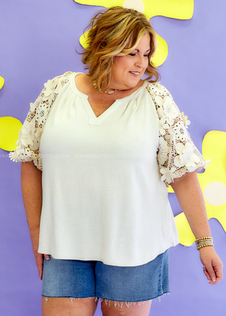 Paradise Pretty Top - Oatmeal - FINAL SALE