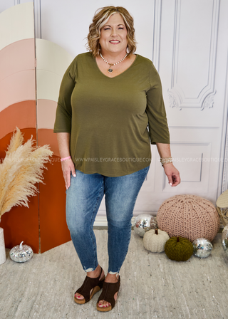 Indy Solid V-Neck Top - 5 Colors