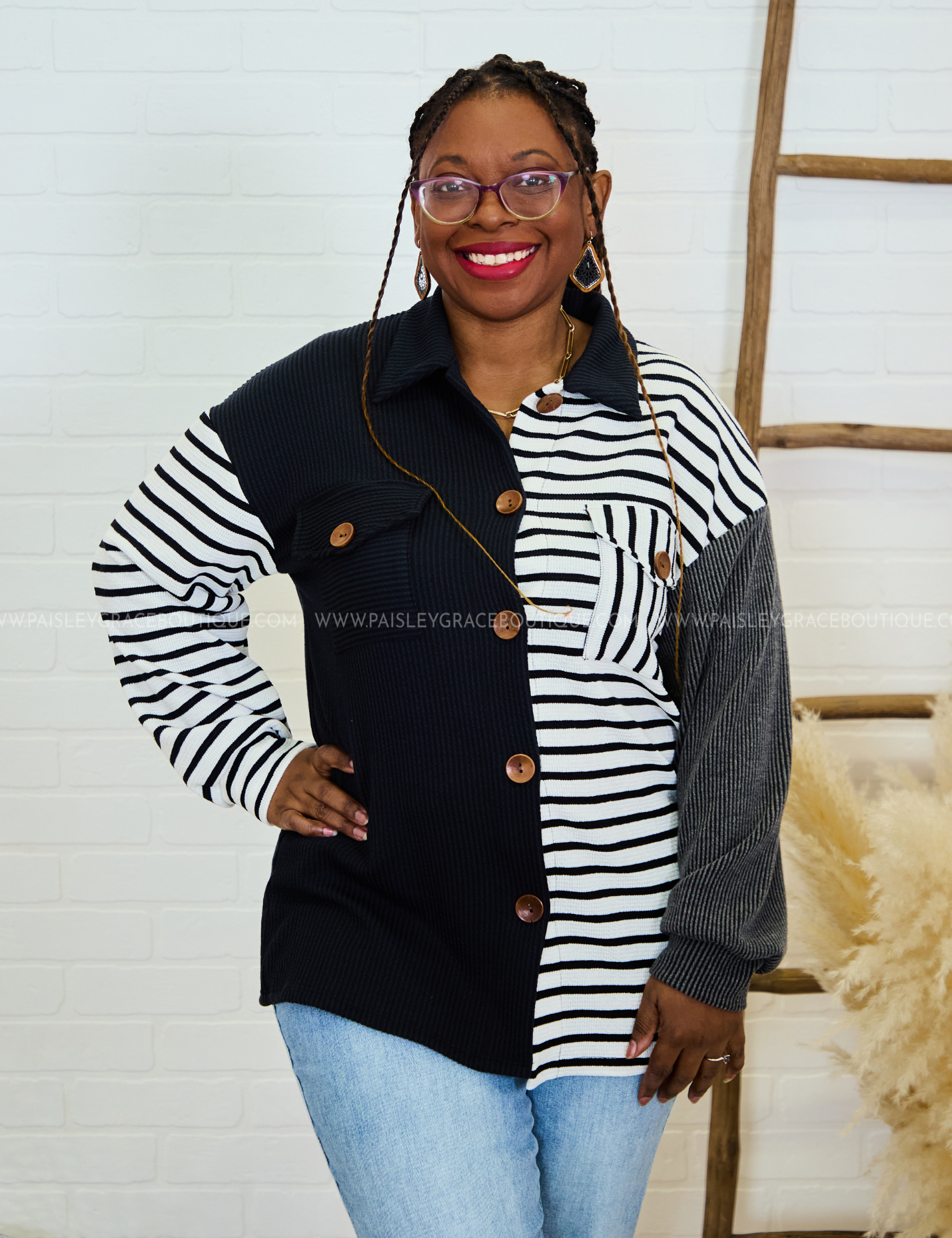 Stripe It Up Shacket* FINAL SALE *