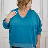 Uptown Allure Top -Washed Teal* FINAL SALE *