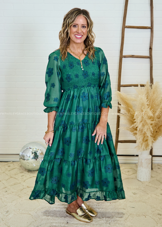 Dreams Take The Lead Dress - Dark Green