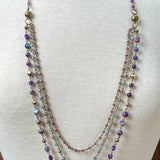 Janet Layered Multi-Wear Necklace - Purple