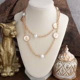 Lola Coin & Pearl Station Necklace