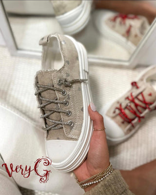 Aman Heart Sneakers - Natural/Silver