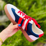 Heads Up Red White Blue Sneakers by Corkys