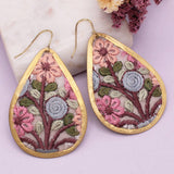 Pastel Bouquet Embroidered Floral Teardrop Earrings