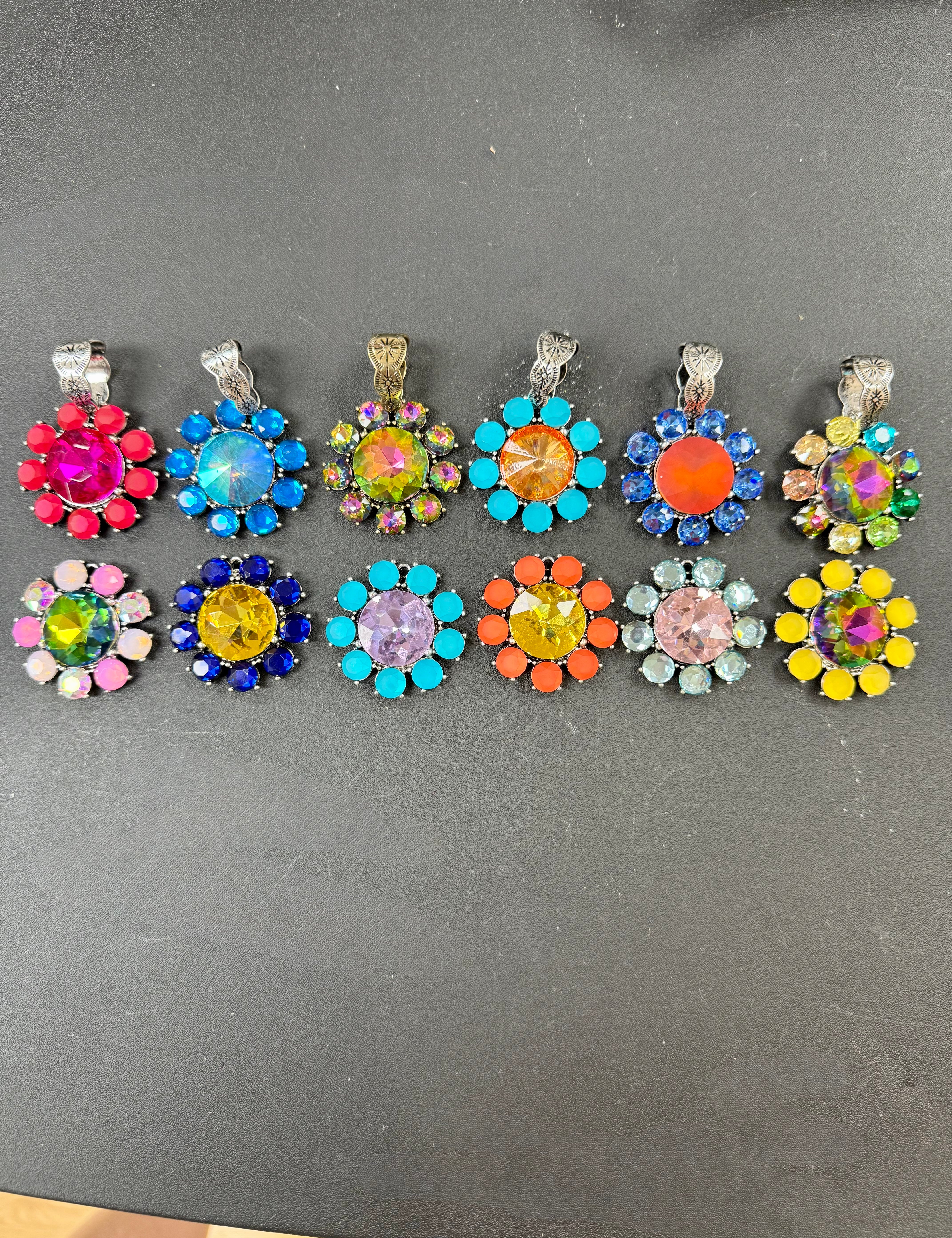 ATG LIVE Crystal Flower Pendant - LOTS OF COLORS!.