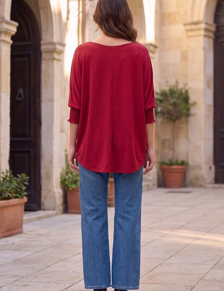 Pretty Little Detour Top - Jewel Red