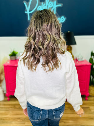 V-Neck Button Front Sequin Cardigan