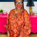 Printed Satin Twill Blouse - LAST ONES FINAL SALE