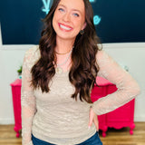 Love In Lace Top - Taupe - LAST ONES FINAL SALE