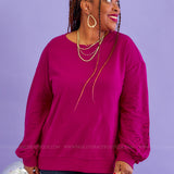Slow Your Roll Lace Sleeve Pullover - LAST ONES FINAL SALE