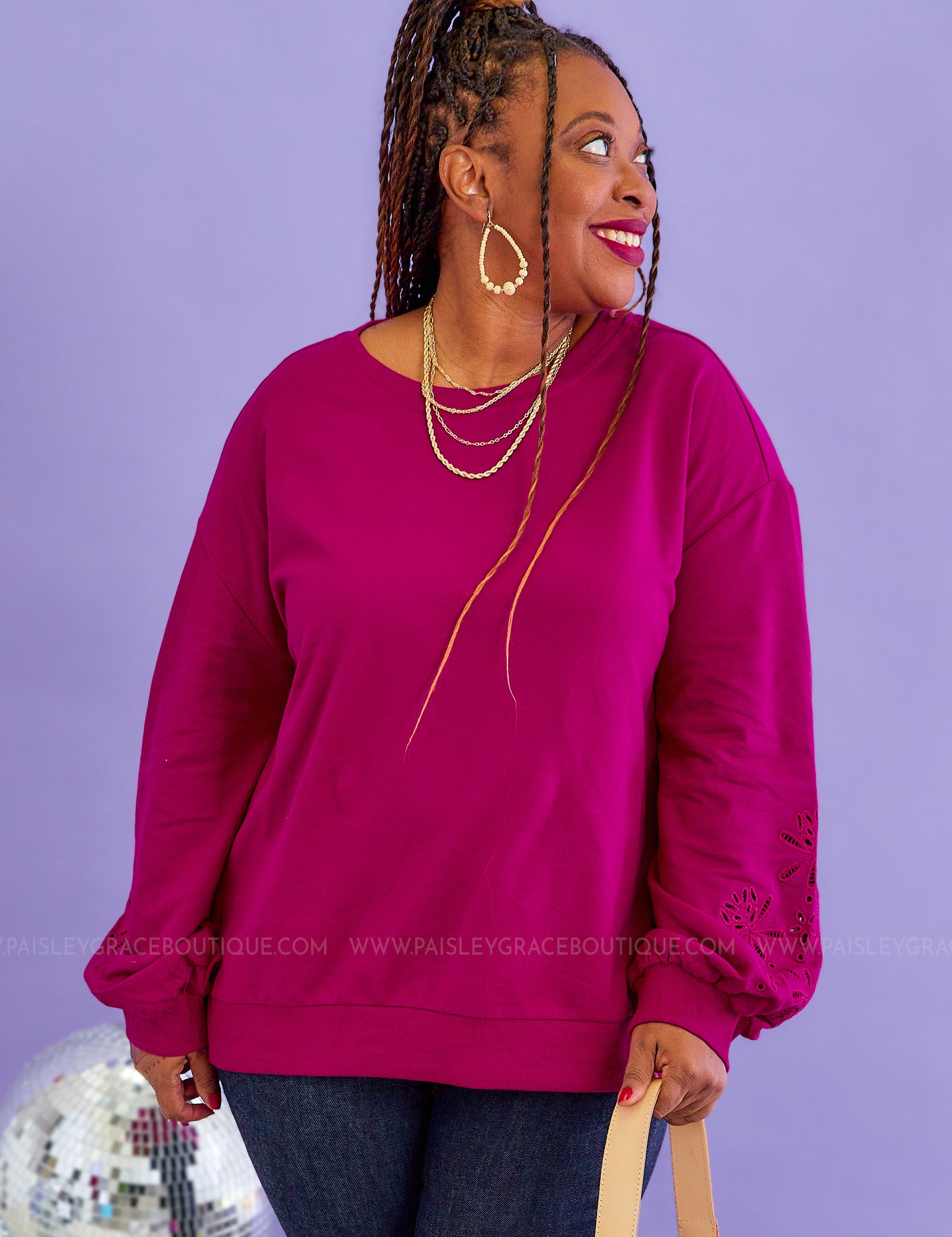 Slow Your Roll Lace Sleeve Pullover - LAST ONES FINAL SALE