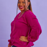 Slow Your Roll Lace Sleeve Pullover - LAST ONES FINAL SALE