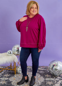 Slow Your Roll Lace Sleeve Pullover - FINAL SALE