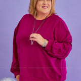 Slow Your Roll Lace Sleeve Pullover - LAST ONES FINAL SALE