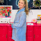 Blue Embroidery Jacket