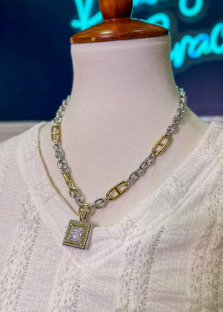 Venice Square Pendant Necklace