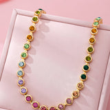 Uptown Girl Bezel Gemstone Tennis Necklace