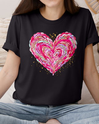 Faux Crochet Colorful Heart