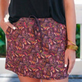 PREORDER - Berry Paisley Skort