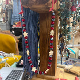 Red Beaded Star Necklace