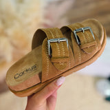Smitten Tobacco Faux Suede Sandals By Corkys - LAST ONES FINAL SALE