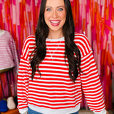 Simply Striped Top - Ruby