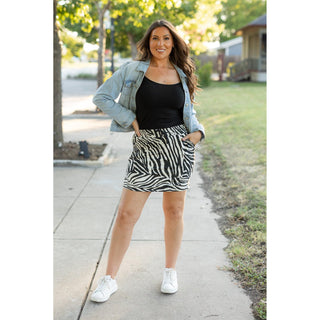 The Zoe - Zebra Print Jogger Skirt  - PREORDER