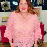Sweet Spot V-Neck Sweater - Pink