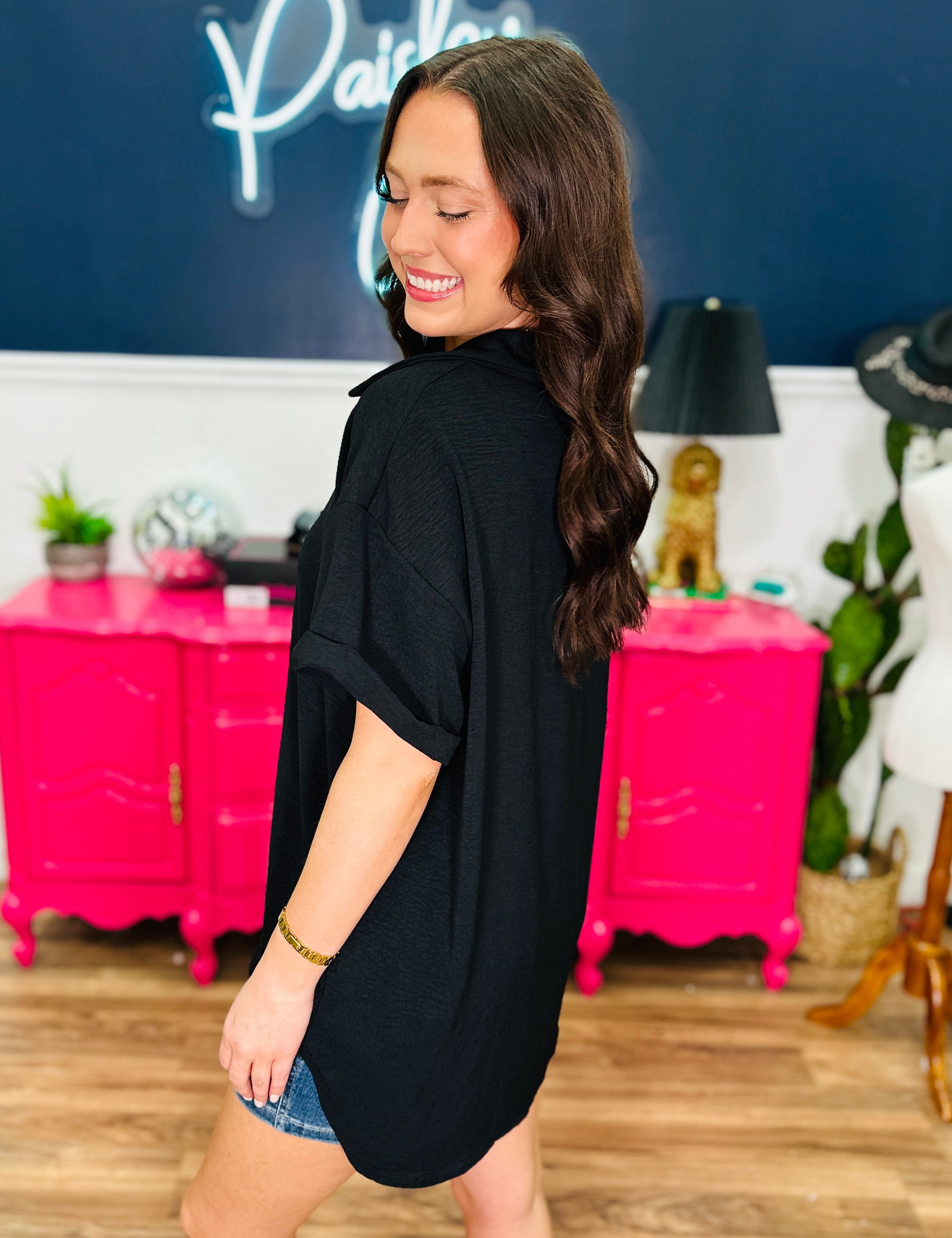 Sunday Swoon Top - Black - LAST ONES FINAL SALE