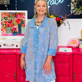 Blue Embroidery Jacket