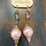 Pink Pearl Drop Earrings - PREORDER
