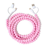 Polka Pink Beaded Phone Charger 6ft