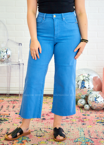 Cassidy Cropped Wide Leg Jeans by Judy Blue - Sky Blue