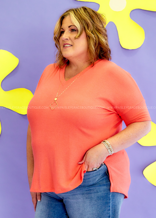 Carefree Days Top - Coral - FINAL SALE