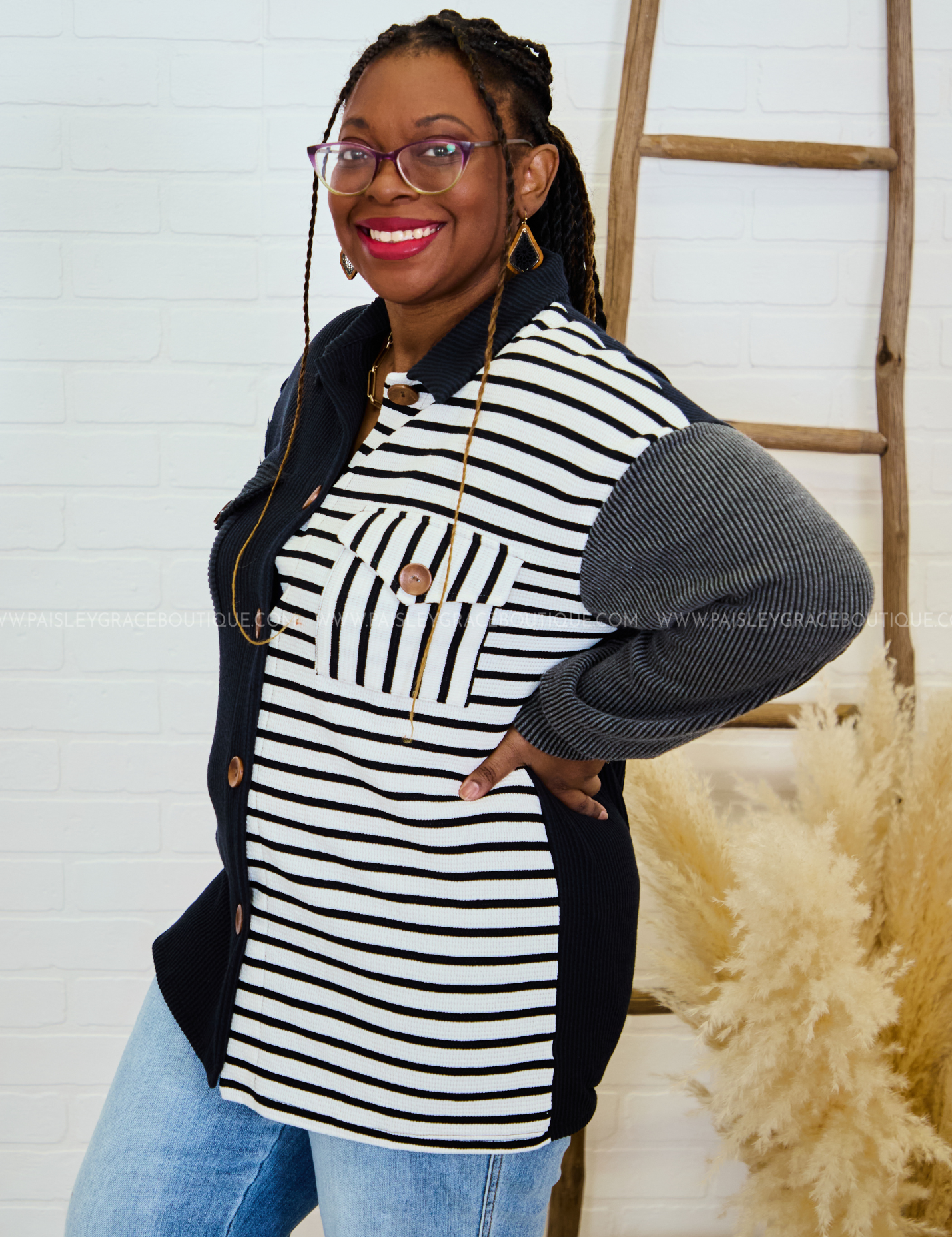 Stripe It Up Shacket* FINAL SALE *