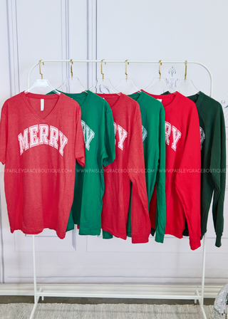 A "MERRY" Classic Christmas - Tee or Sweatshirt - WICKED DEAL