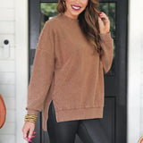 Alexis Corded Pullover - CHOCOLATE - FINAL SALE