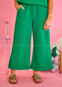 Serendipity Textured Pants - Green