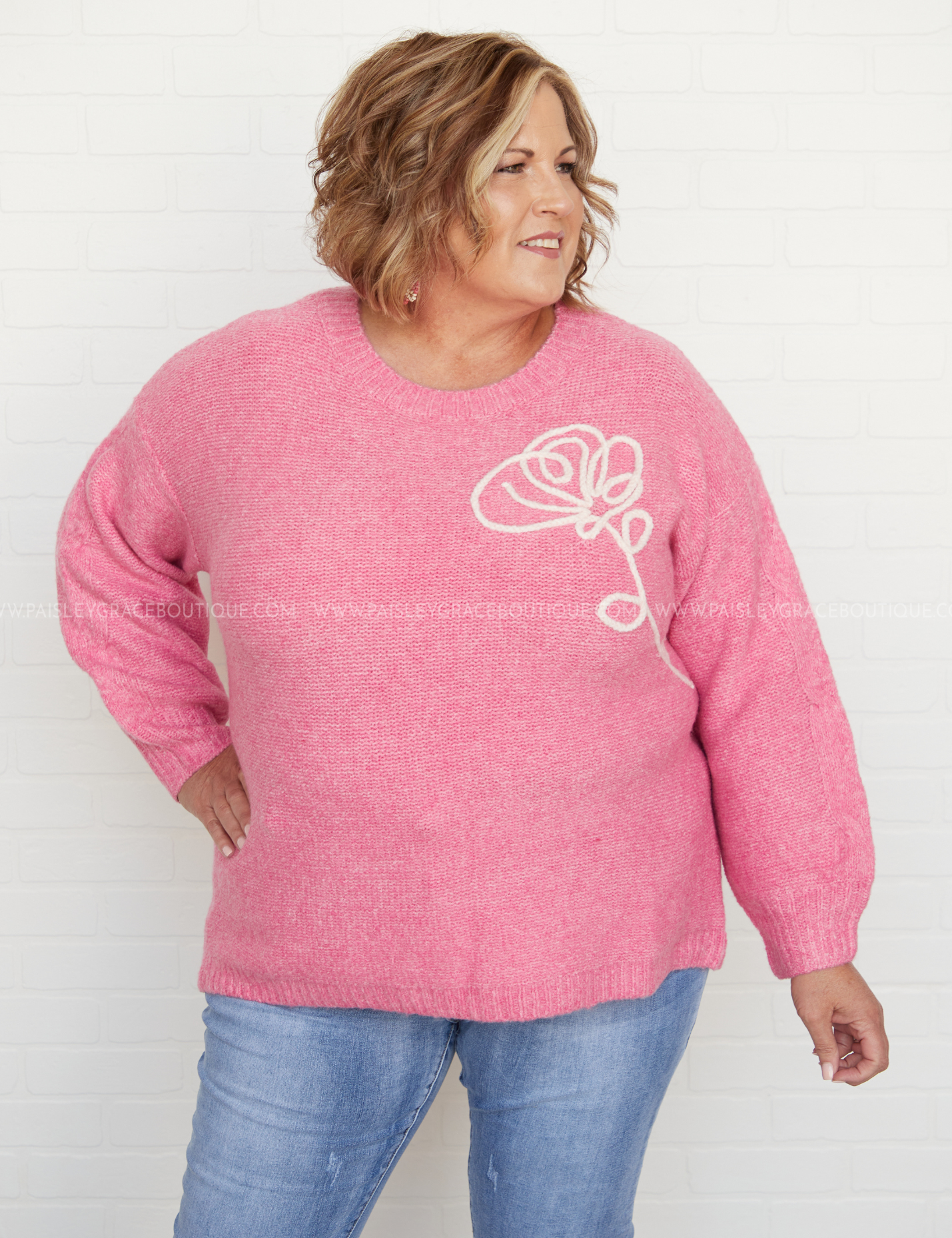Romantic Intrigue Sweater - Pink - LAST ONES FINAL SALE