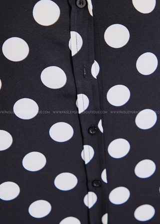 Darling Dot Button Up Top