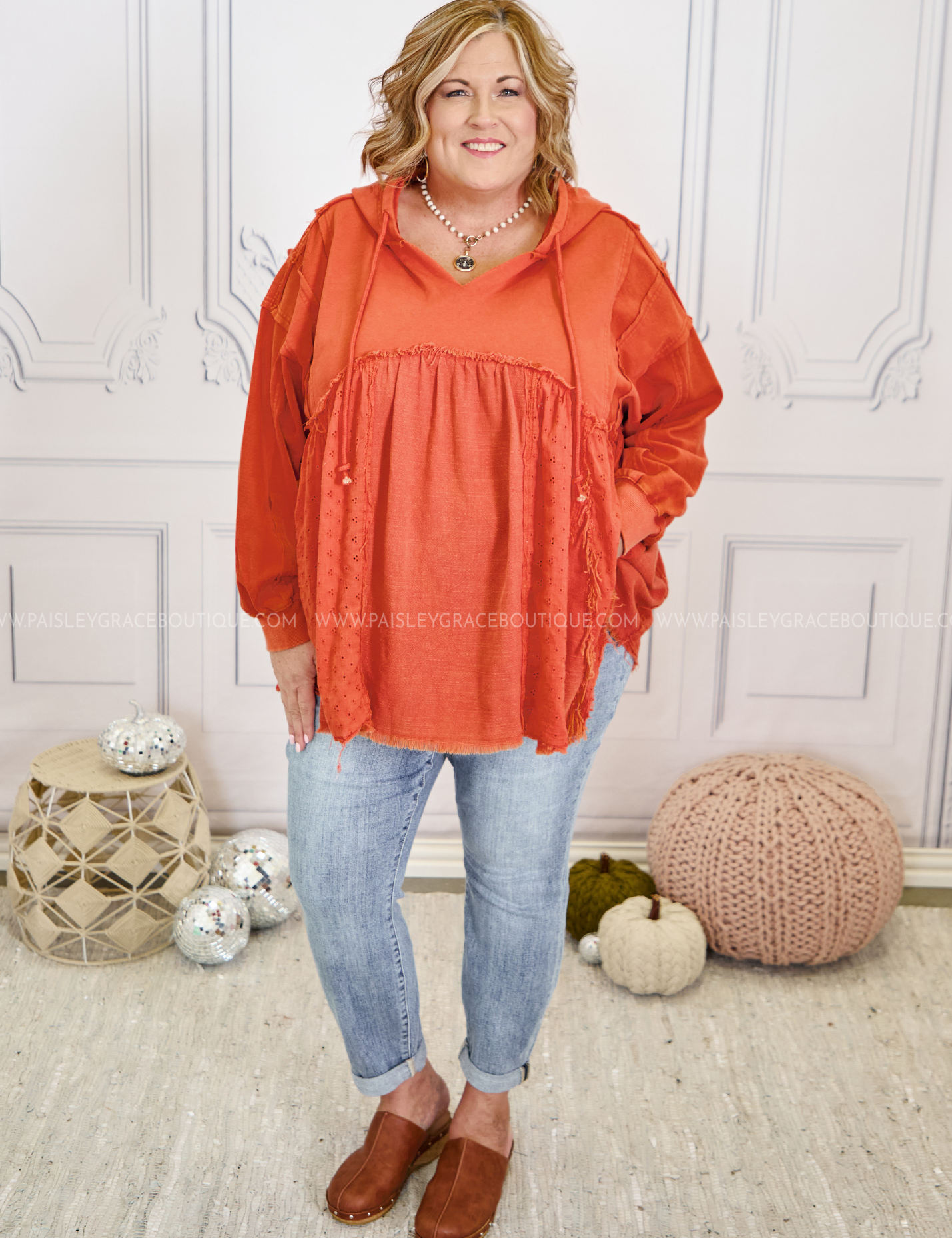 Secret Hideaway Hooded Top - Rust* LAST ONES FINAL SALE *