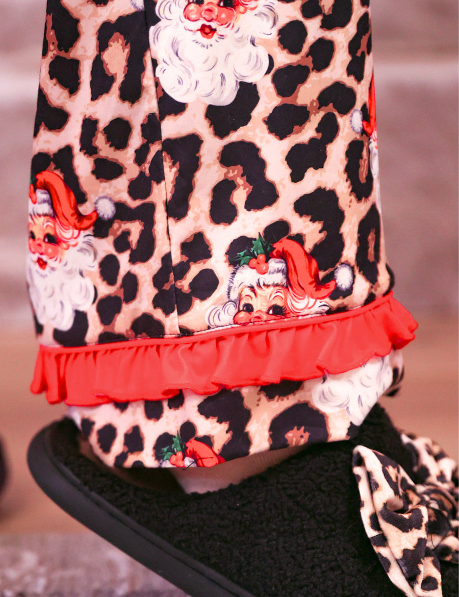 PREORDER- Santa Safari Chic Ruffle Pajama Set