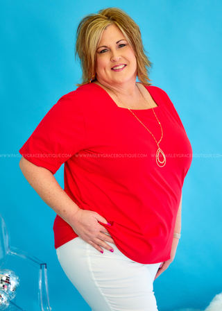 Perfectly Mine Top - Red - FINAL SALE