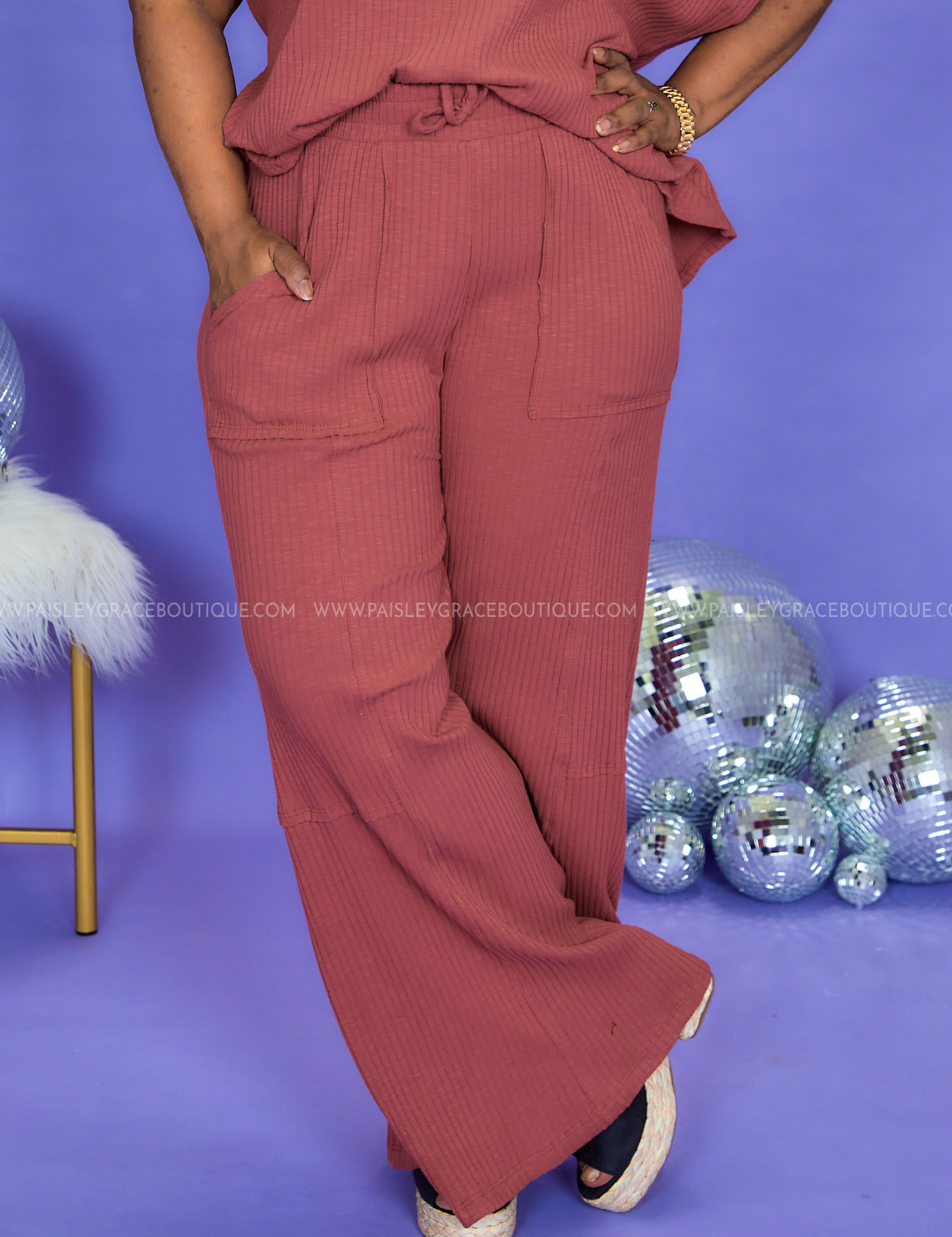 Before We Begin Pants - Marsala - LAST ONES FINAL SALE