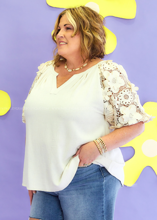 Paradise Pretty Top - Oatmeal - FINAL SALE