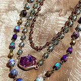 Janet Layered Multi-Wear Necklace - Purple