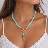 Seas The Day Stainless Steel Fish Beaded Necklaces -  2 Styles