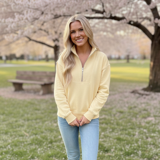 Isabella Half Zip Pullover Spring JadyK - Yellow